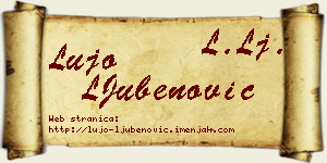 Lujo LJubenović vizit kartica